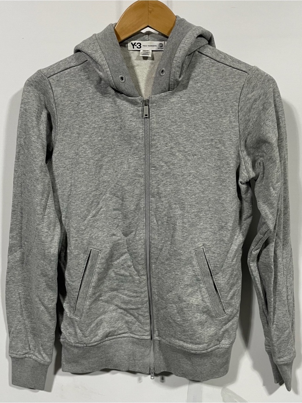 Y-3 Gray Women's Full-Zip Hoodie Sweatshirt
